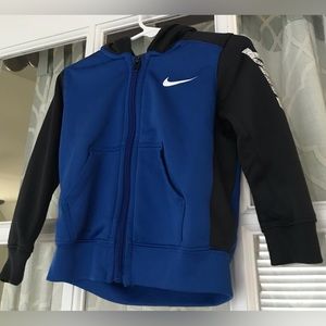 Nike size 24 months Dri-fit zi-up hoodie blue and black and gray